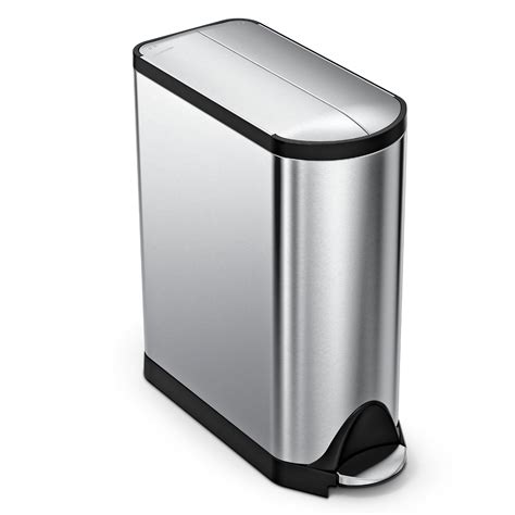 kitchen cabinet trash can stainless steel|stainless steel wastebasket with lid.